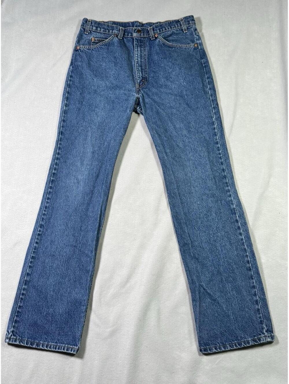 Levi's 517 Men’s Vintage Regular Fit Blue Denim Jeans Orange Tab ~ Made in USA